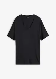 T-shirt long à col en V et manches chauve-souris, bonprix