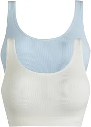 Geripptes Feel Comfort Seamless Bustier (2er Pack), bonprix