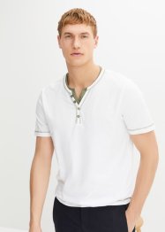 T-shirt à col Henley et manches courtes en coton, bpc selection