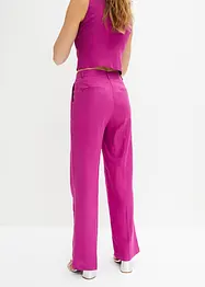 Highwaist-Bundfaltenhose mit Leinen, bonprix