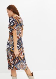 Bedrucktes Jersey-Kleid mit Drapierung, BODYFLIRT