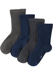 Socken mit druckfreiem Bündchen mit Bio Baumwolle (4er Pack), bonprix