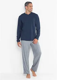 Pyjama mit Baumwolle und langen Ärmeln, bonprix