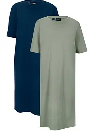 Oversize-T-Shirtkleid aus reiner Baumwolle (2er Pack), bonprix