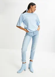 Jean droit taille mi-haute, extensible, bonprix