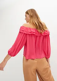Carmenbluse aus recyceltem Polyester, bonprix