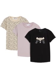 Mädchen T-Shirt aus Bio Baumwolle (3er Pack), bonprix