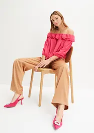 Carmenbluse aus recyceltem Polyester, bonprix