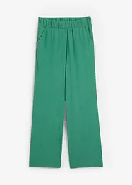 Weite Hose aus Strukturjersey, High-Waist, bonprix