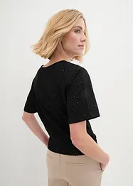 Kurzshirt mit Lochstickerei, bonprix