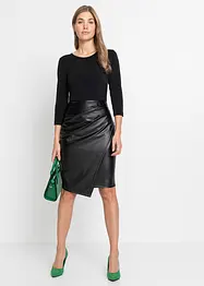 Robe bi-matière avec haut en jersey, bonprix