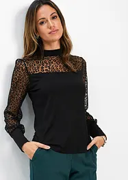 T-shirt manches longues en viscose mélangée, bonprix