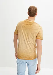 Henleyshirt, Kurzarm aus reiner Bio-Baumwolle in gewaschener Optik, bonprix