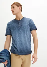 Henleyshirt, Kurzarm aus reiner Bio-Baumwolle in gewaschener Optik, bonprix