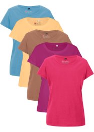 Lot de 5 tee-shirts col rond, manches courtes, bpc bonprix collection