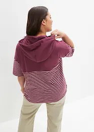 Sweat-shirt à capuche et manches courtes, bonprix