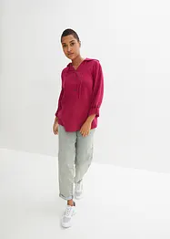 Musselin-Bluse mit Kapuze, bonprix