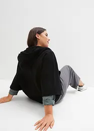 Sweat zippé cape en coton, bonprix