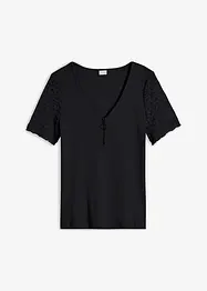 Rippshirt mit Reißverschluss, bonprix