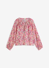 Bluse mit Blumendruck aus strukturierter Viskose, RAINBOW
