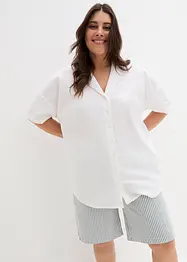 Lockere Oversize-Bluse mit Leinen, kurzarm, bonprix