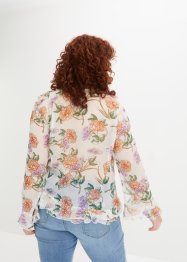 Blouse imprimée à volants, bonprix