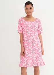 Jerseykleid aus Baumwolle mit Quareé-Ausschnitt, knieumspielend, bonprix