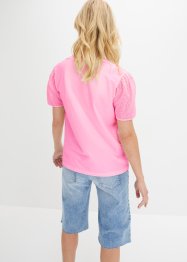 T-shirt col rond avec broderie ajourée, bpc bonprix collection