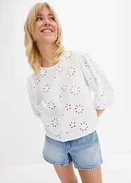 Bluse mit Lochmuster, bonprix