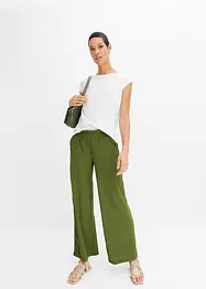 Pantalon en crêpe de jersey, taille haute, bonprix