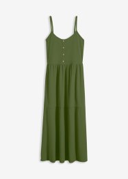 Jersey-Kleid in Midi-Länge mit Volants und dekorativer Knopfleiste, bpc bonprix collection