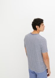 Henleyshirt, Kurzarm aus Bio Baumwolle mit Minimaldruck, bpc bonprix collection