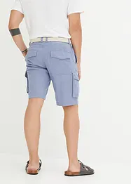 Cargo-Bermuda mit Leinenanteil und Gürtel, Regular Fit, bonprix