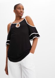 Cold-Shoulder-Shirt mit Kontrast, BODYFLIRT boutique
