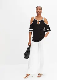 Cold-Shoulder-Shirt mit Kontrast, BODYFLIRT boutique