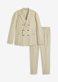 Anzug mit Leinen, zweireihig (2-tlg.Set): Sakko und Hose, Regular Fit, bpc selection