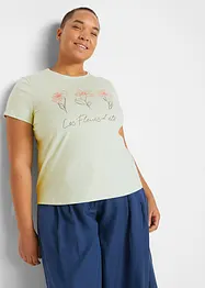 Lot de 2 T-shirts basiques avec imprimé, bonprix