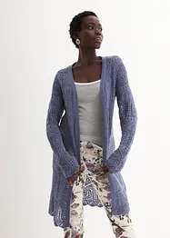 Gilet long en maille ajourée, bonprix