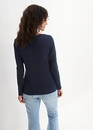 Baumwoll-Langarmshirt mit Rundhalsausschnitt, bonprix