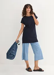 Boxy-Longshirt mit kurzen Ärmeln, bonprix