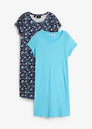 Shirtkleid mit seitlichen Schlitzen (2er Pack), bonprix