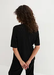 Crepe-Shirt mit Lochstickerei, leicht transparent, bonprix