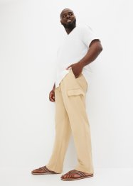 Pantalon cargo en lin majoritaire Regular Fit, Straight, bpc selection