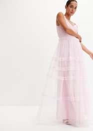 Kleid mit Rüschen und Blümchen-Applikation, BODYFLIRT boutique