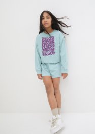 Mädchen Sweatshirt und Sweat-Shorts aus Bio-Baumwolle (2-tlg.Set), bpc bonprix collection