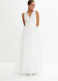 Robe de mariée en tulle et dentelle, bonprix