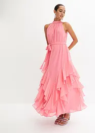 Robe volantée en crêpe, bonprix