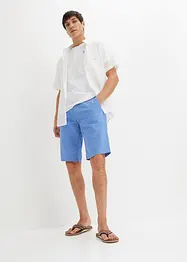 Chino-Bermuda mit Leinen und Bindeband, Regular Fit, bonprix