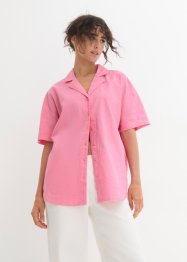 Lockere Oversize-Bluse mit Leinen, kurzarm, bpc bonprix collection