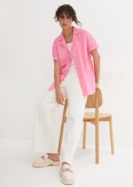 Lockere Oversize-Bluse mit Leinen, kurzarm, bpc bonprix collection